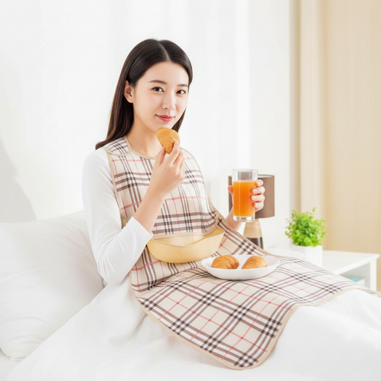 어르신용 방수 식사용 턱받이 앞치마 실버 세대용 식사 방수 앞치마