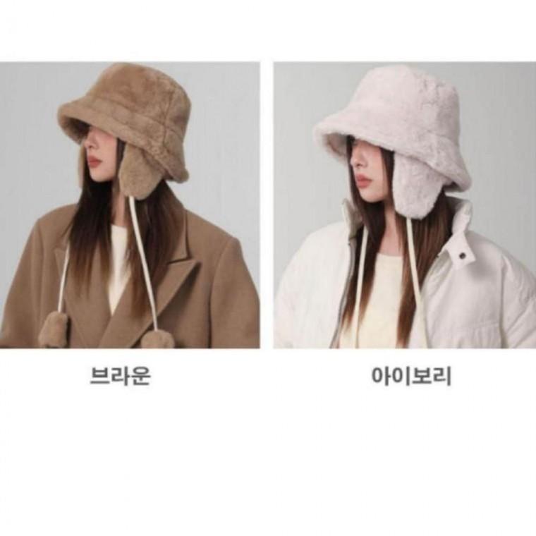 귀도리 사파리 버킷햇 밍크퍼 귀도리모자 털모자 겨울 겨울모자 방한모자 방한모자 아웃도어모자 패션잡화