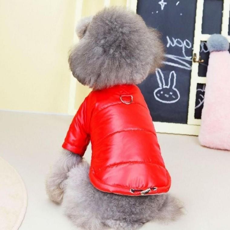 강아지패딩 4컬러 우아 보온기모 털안감 겨울 하네스 패딩점퍼