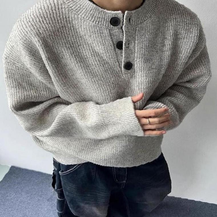 남성 봄 쿨링 가을 겨울 모던 도톰 라운드넥