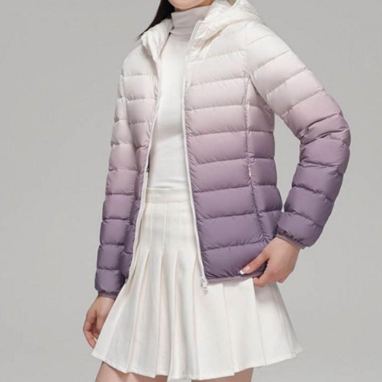 그라데이션 색감 패딩 슬림핏 겨울 아웃도어 자켓 경량 점퍼 아웃도어 그라데이션패딩 슬림핏 점퍼