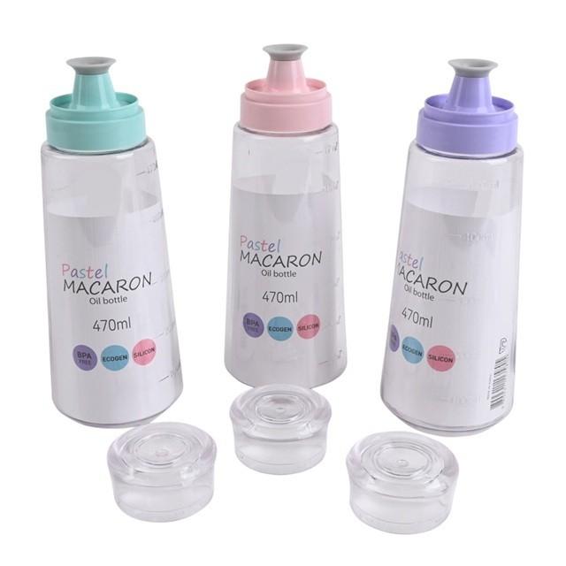 눈금 있는 파스텔 오일병 470ml (색상랜덤) 가벼운 캠핑 양념통 BPA FREE
