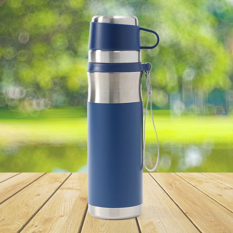 웰데이 티보틀 보온병 뚜껑컵 등산 캠핑 보온보냉병 물병 (750ml) (블루)