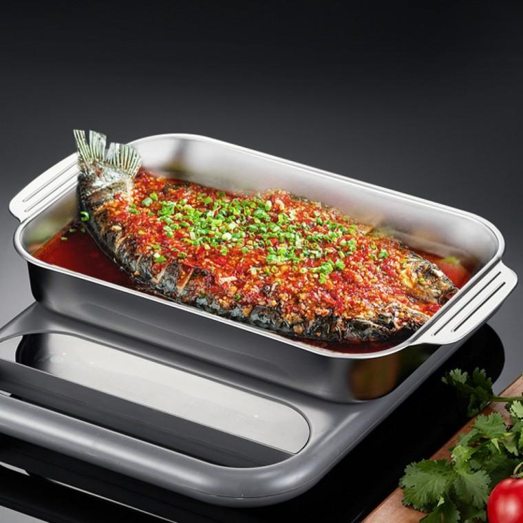 전자레인지 용기 겸용 캠핑 샤브샤브 오뎅탕 직사각전골냄비 직사각냄비 (38cm)