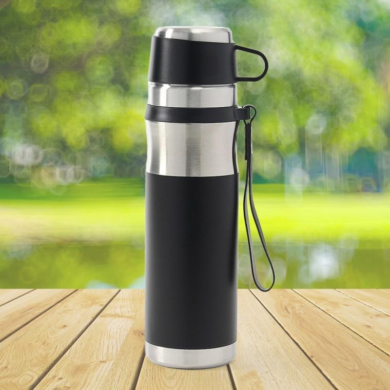 웰데이 티보틀 보온병 원터치 등산 캠핑 보온보냉병 물병 (750ml) (블랙)