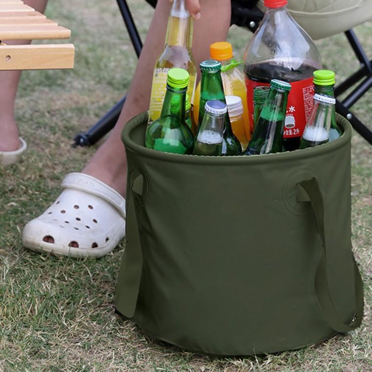 설거지통 폴딩버킷 멀티 접이식 캠핑 바구니 카키 (10L)
