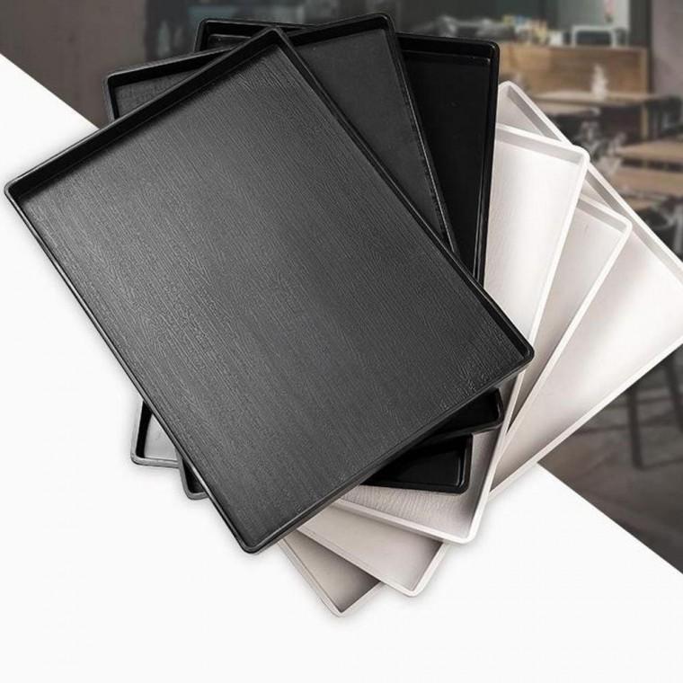 주방용품 주방트레이 주방 세트 나무무늬 사각 쟁반 차받침 트레이