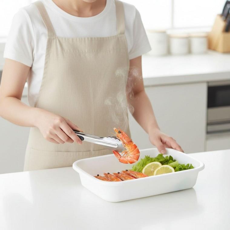 전자레인지 조리 트레이 음식 손질 밑작업 주방 접시 중형 간편 준비용