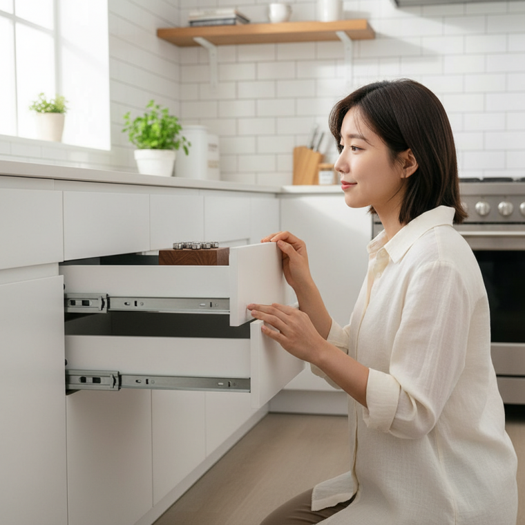 350mm 3단 서랍 레일 가구 부품 옷장 주방 슬라이드 레일