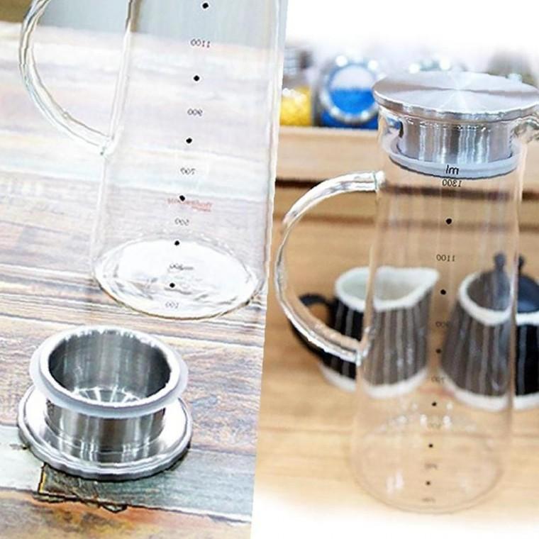 눈금 스마트 내열유리 1.3L 1P 냉장고 주방 저그