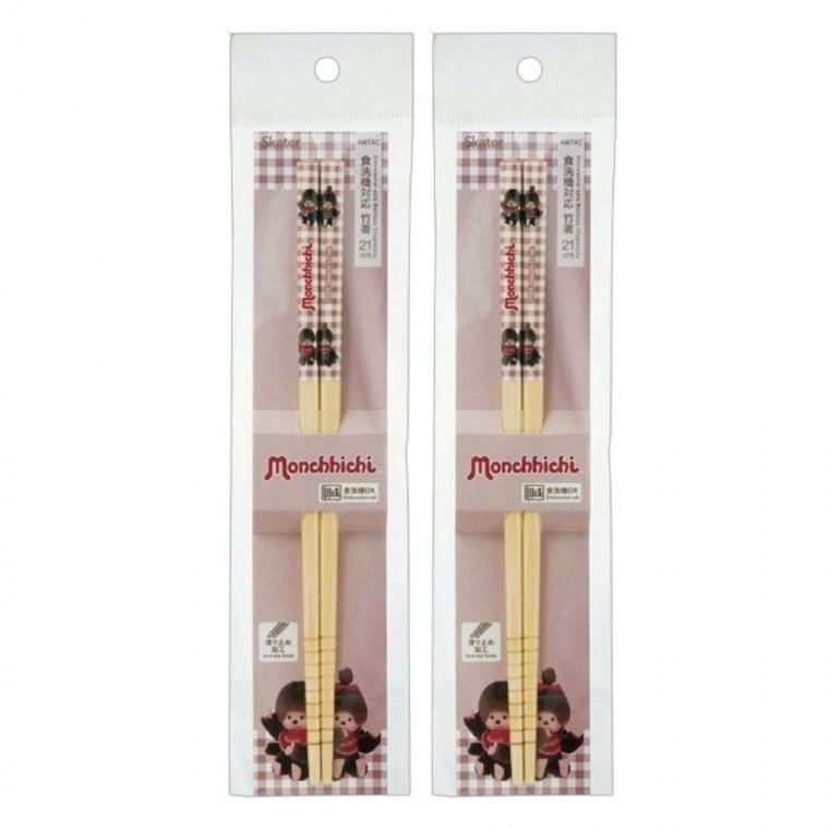 몬치치 나무 젓가락 21cm 2P 우동 가정용 주방 소품 대나무 편한 그립