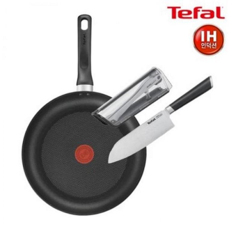 델리커시 프라이팬 칼 24cm+에버샤프 티타늄 16.5cm+전용 산도쿠 케이스 식도 칼갈이 인덕션 TFC-ID4EVST16
