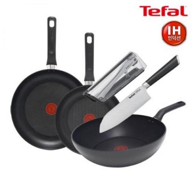 TFC-ID48WEVST16 28cm+에버샤프 인덕션 16.5cm+전용 식도 산도쿠 칼갈이 케이스 프라이팬 티타늄 칼 델리커