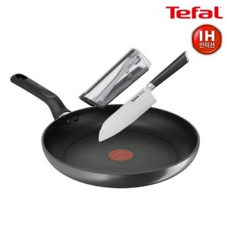 케이스TFC-ID8EVST16 식도 16.5cm+전용 인덕션 테팔 칼 티타늄 칼갈이 델리커시 산도쿠 프라이팬 28cm+에버