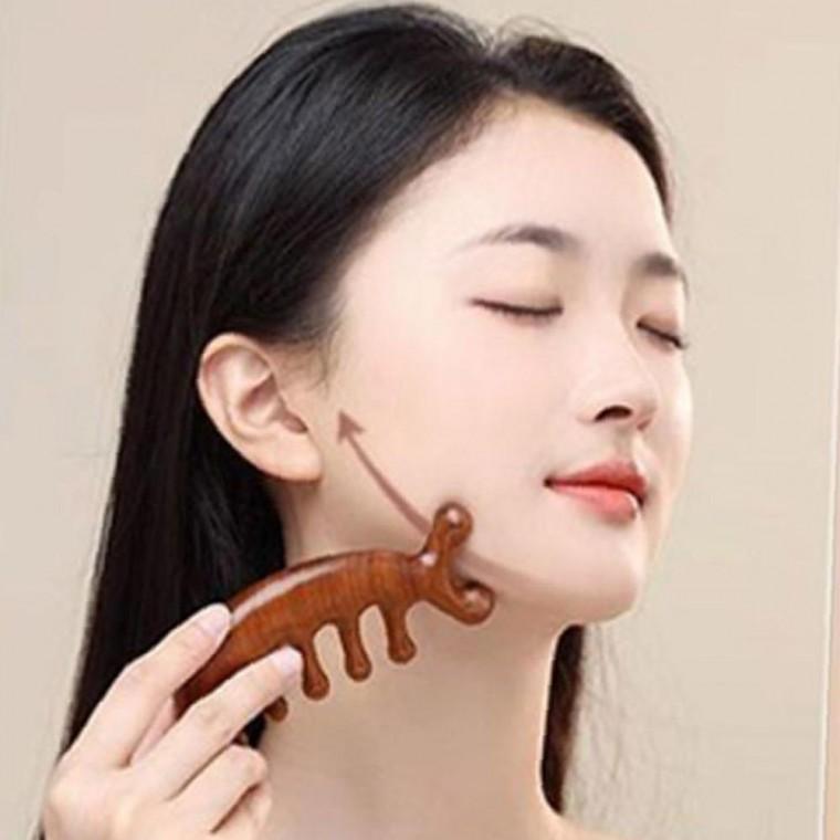 박달나무 두피 클래식 마사지 괄사빗 1P 얼굴 승모근 지압