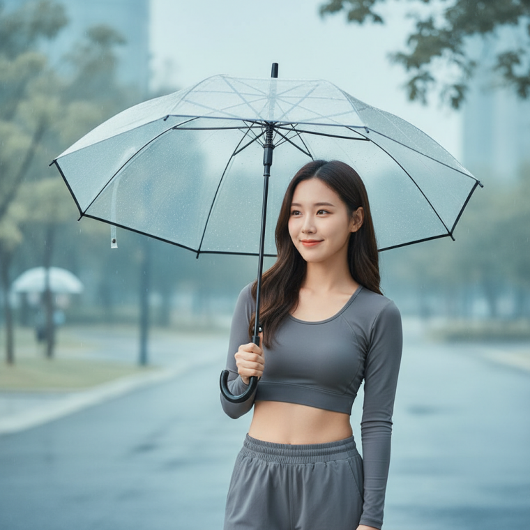투명 자동 장우산 골프용 비닐 양산 남녀 공용 우산
