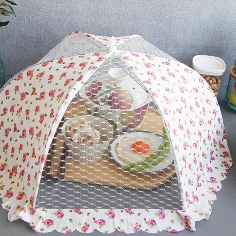 은은한 장미 데일리 우산형 밥상보 대 육각형 1P 음식 덮개