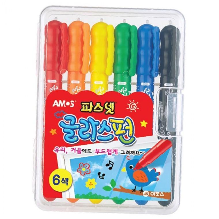 아모스 수성 선명 글라스펀 6색 1P 거울 유리 욕실