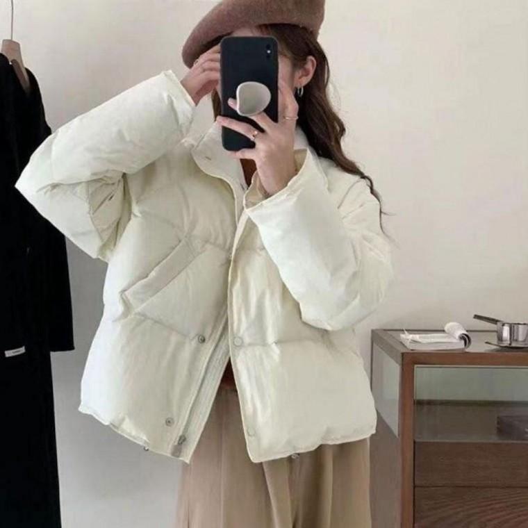 여성 하이넥 숏패딩 크롭 기장 루즈핏 겨울 패딩 점퍼 아우터 오버핏패딩 여성오버핏아우터 데일리패딩