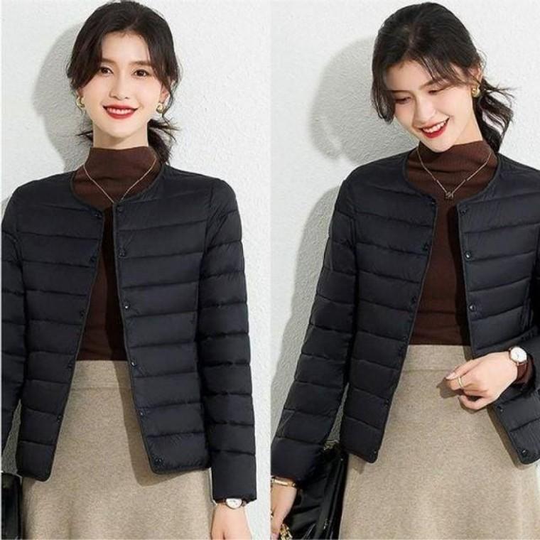 베이직 여성 경량 370g 이너 패딩 초경량 패딩 숏자켓 가벼운 겨울 패딩 여성용 데일리 점퍼 초