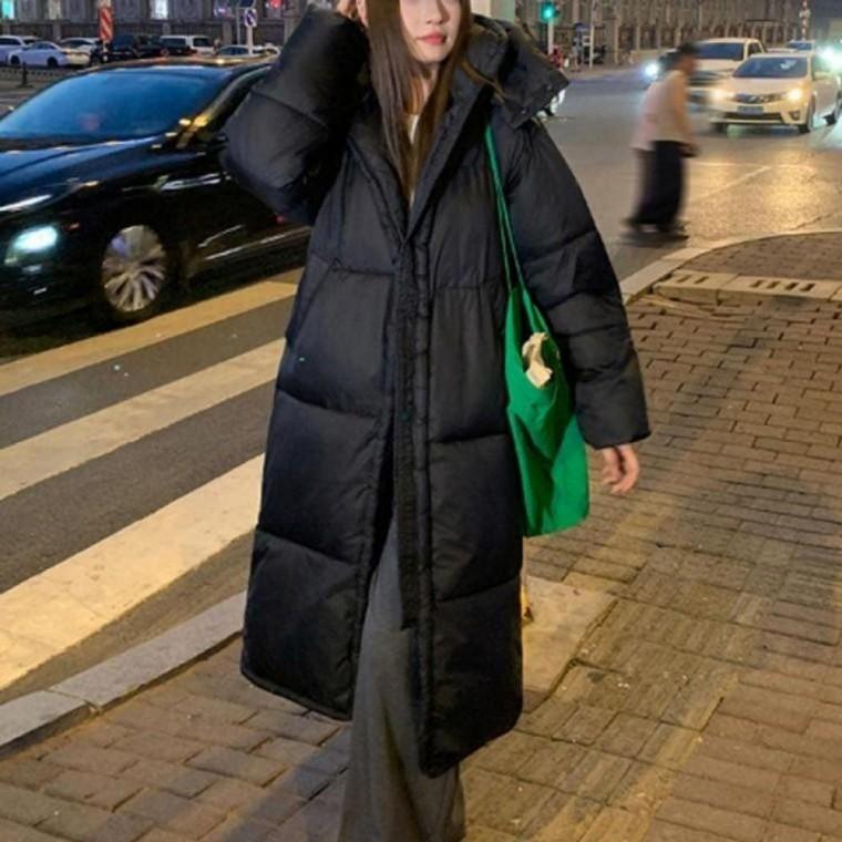 포근 시그니처 하이넥 롱 패딩 여성아우터 겨울 한파대비 롱패딩점퍼