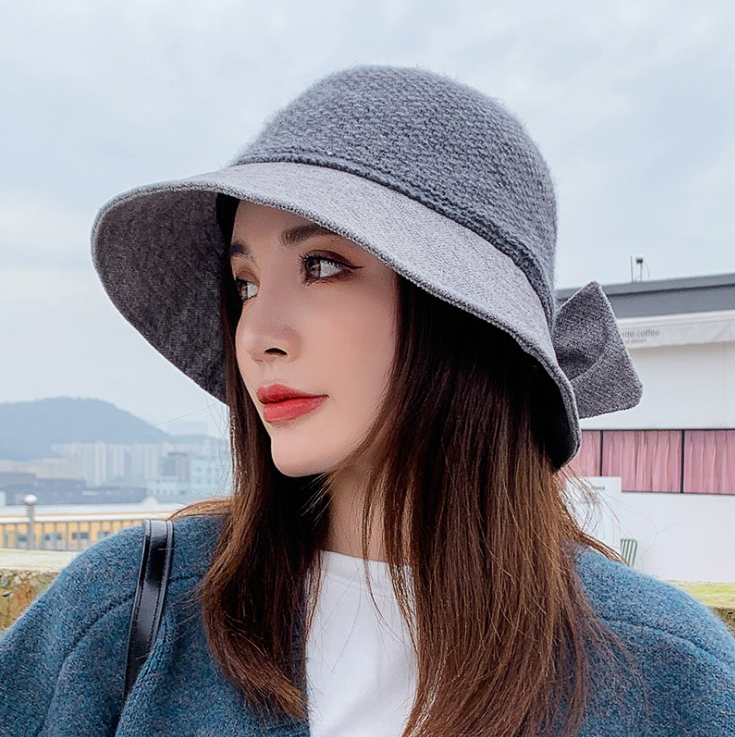 은창]러블리 리본 벙거지 니트 모자 털모자 보온 가을 겨울 여성 여성 벙거지 모자 히트 선물 단체