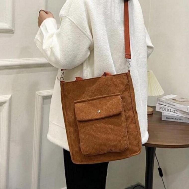 크로스 가을 베이직 코듀로이 겨울 가방 데일리 여성