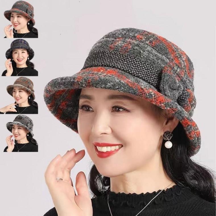 중년여성 겨울 모자 할머니 버킷햇 따뜻한 모자