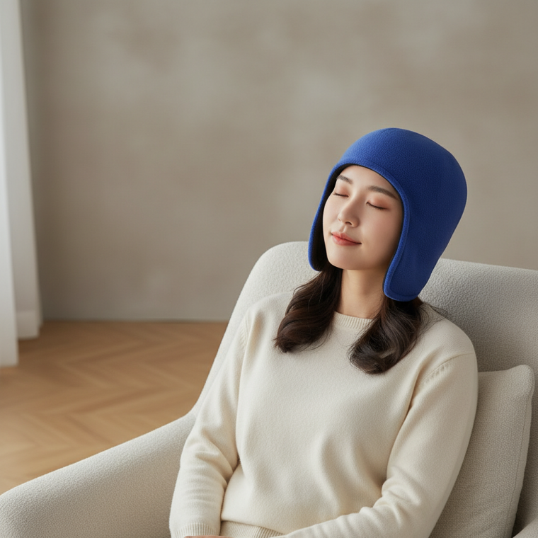 시니어용 방한 수면 모자 라이딩 이너캡 겨울 속모자