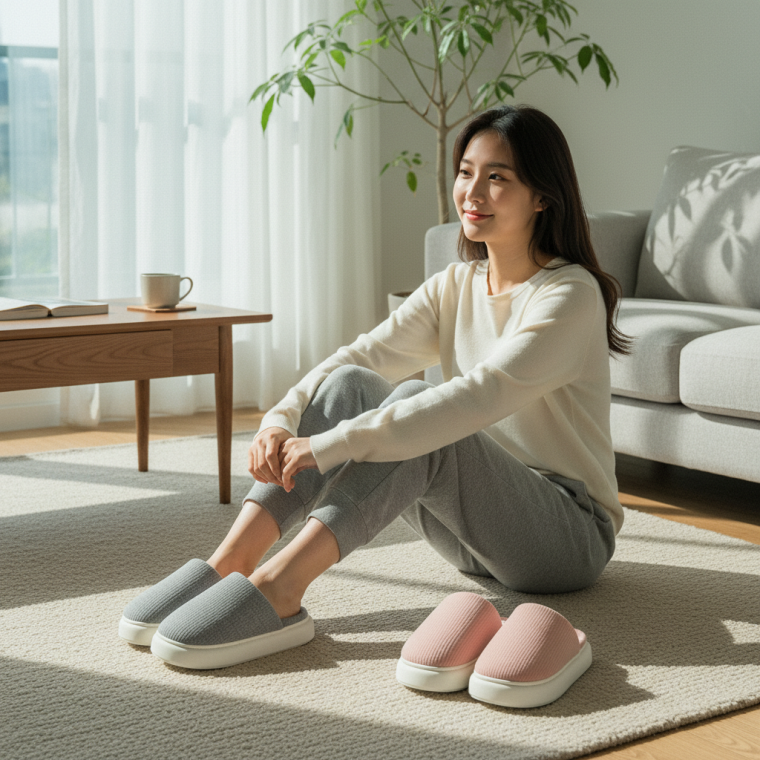 겨울용 따뜻한 보온 양털 실내화 남녀공용 커플 거실 슬리퍼