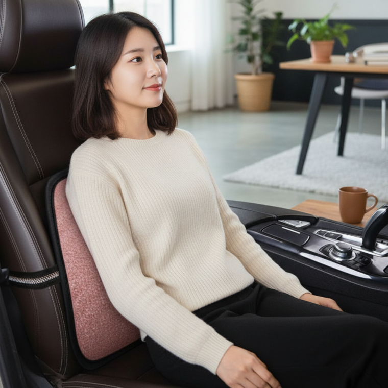 겨울용 자동차 벨벳 시트 등받이 허리받침 쿠션 사무용 의자용