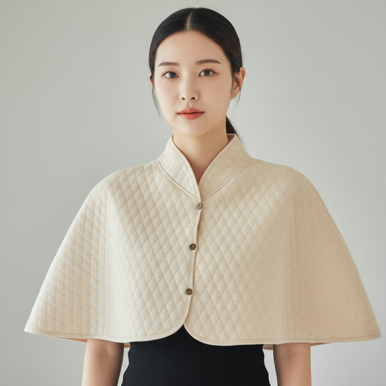 겨울용 어깨 보온 워머 방한 조끼 실내 사계절 착용 가능한 보온 조끼