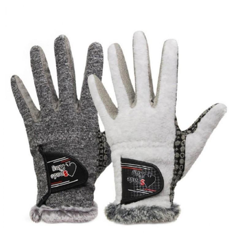 여성 겨울 논슬립 방한 양손 파크 골프 글러브 장갑