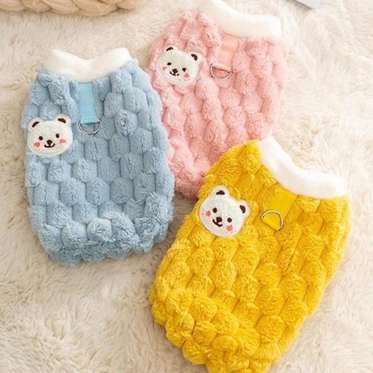강아지 뽀글이 데일리 나시티 1P 겨울 민소매 탑 실내