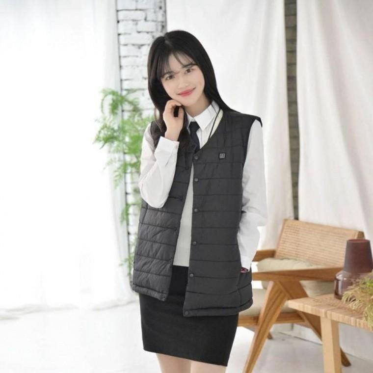겨울 걱정없이 발열 경량조끼 배터리없음 교복몰 패딩 조끼 남자 학생패션 교복패션 경량 숏 발열 여성