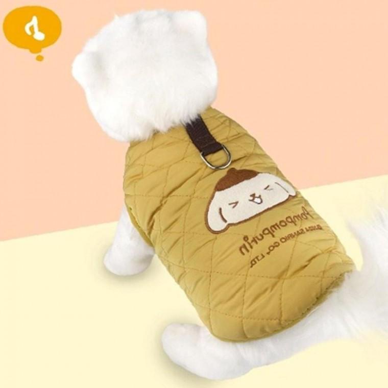 강아지 편안 누빔 패딩 하네스 폼폼푸린 1P 겨울
