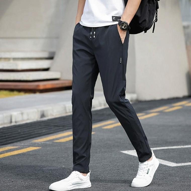 남성 외출 패션 겨울 기모 안감 편안한 허리 밴딩 가벼운 남성 바지