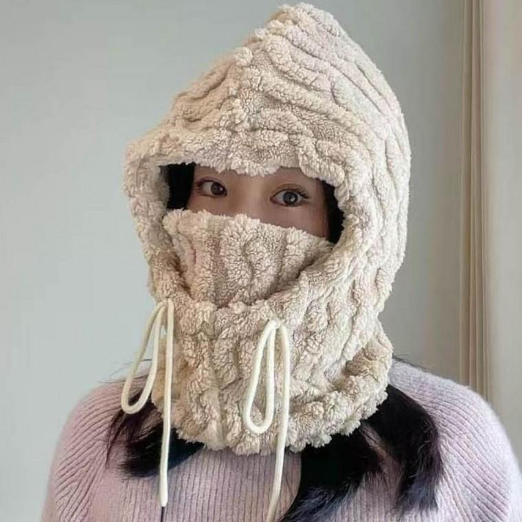 남녀공용 넉넉한 사이즈 끈조절 토톰한 소재 겨울 모자 방한용 바라클라바