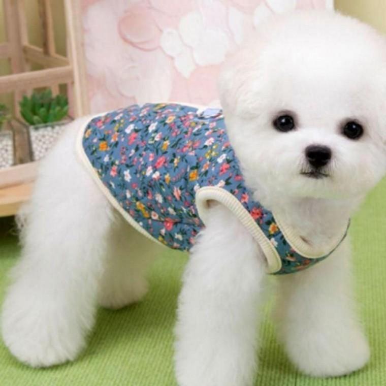 강아지 고양이 산책 방한 기모 누빔 패딩 플라워 조끼 고양이옷 김장 애견의류 강아지 겨울옷 후리스 패딩