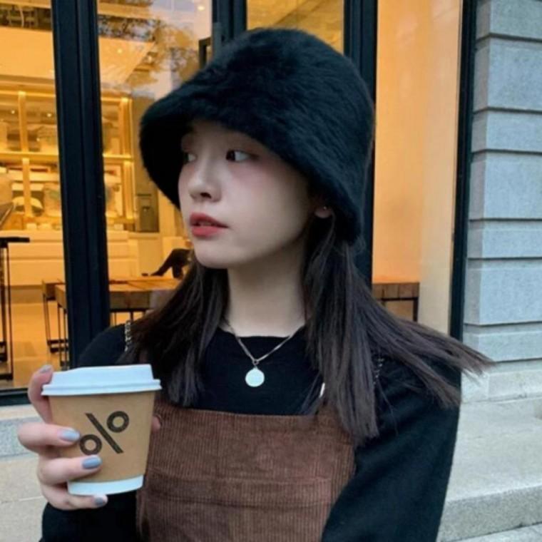 토끼퍼 벙거지 모자 버킷햇 여성 니트 여자 겨울