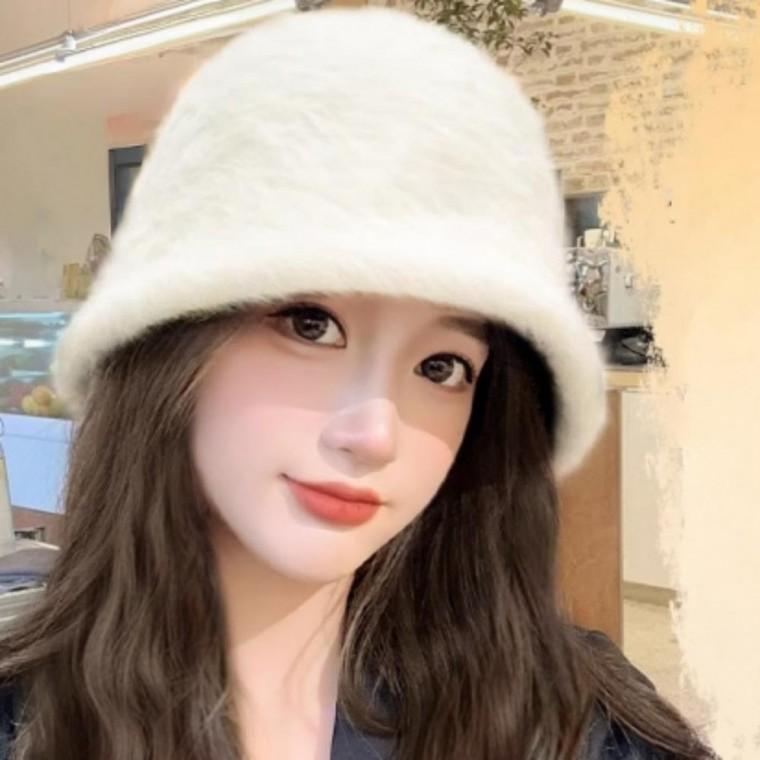 벙거지 가발 물결 앙고라 웨이브형 모자 겨울