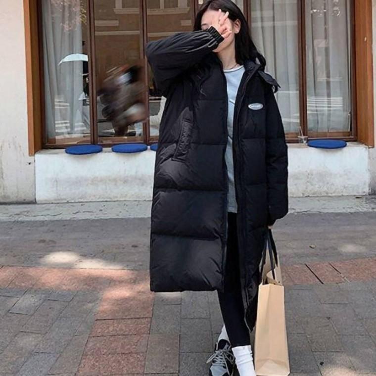 여성 패딩 데일리 방한 점퍼 겨울 후드 롱 예쁜 핏이 투웨이 학생롱패딩