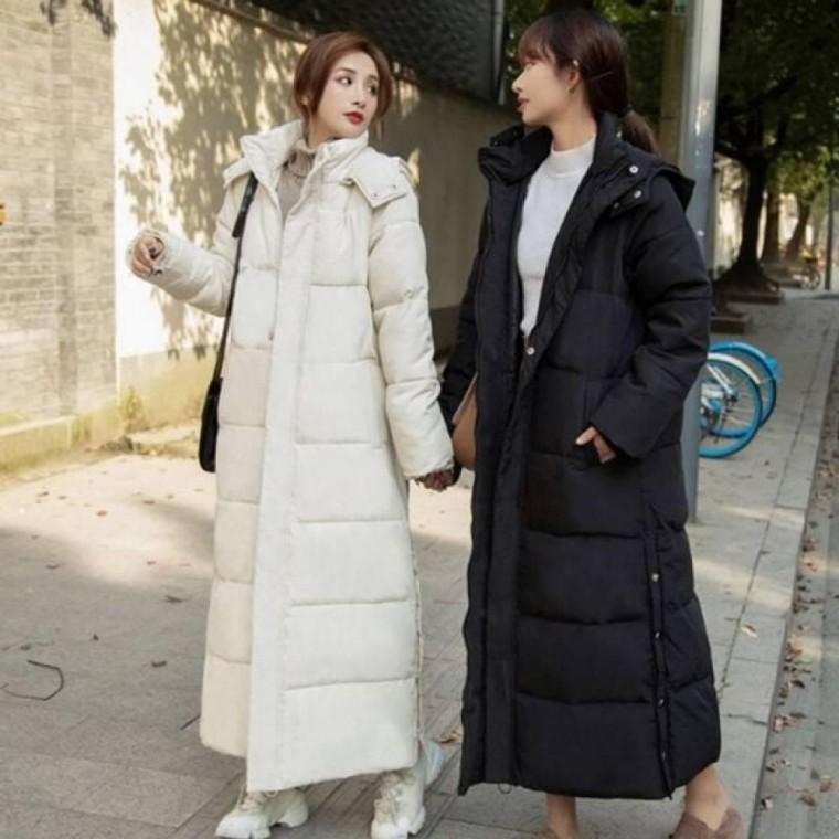 방한 밑단 베이직 데일리 학생롱패딩 따뜻하게 여성 롱패딩 한겨울에도 트임