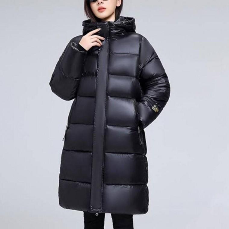 패션 롱패딩 데일리 아웃도어 여성 방한 캐주얼 베이직 겨울 디자인 블랙골드 학생
