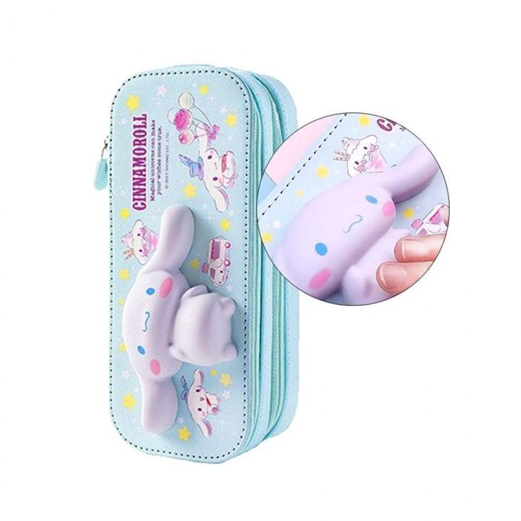 시나모롤 스퀴시 2단 필통 3D 입체 파우치 연필케이스