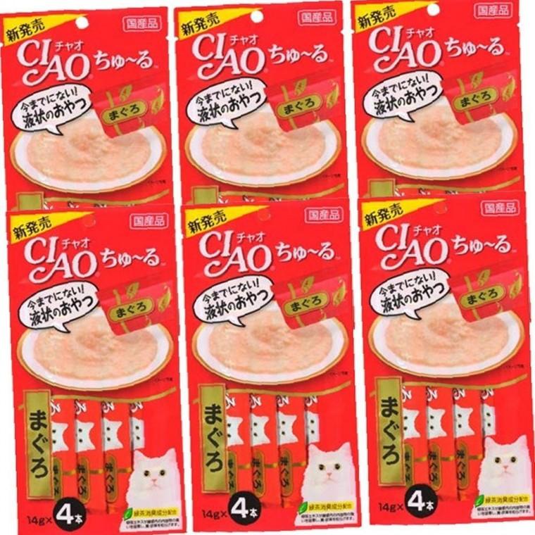 고양이 습식 쾌적 참치 4개입 6P 짜먹는 파우치 스틱