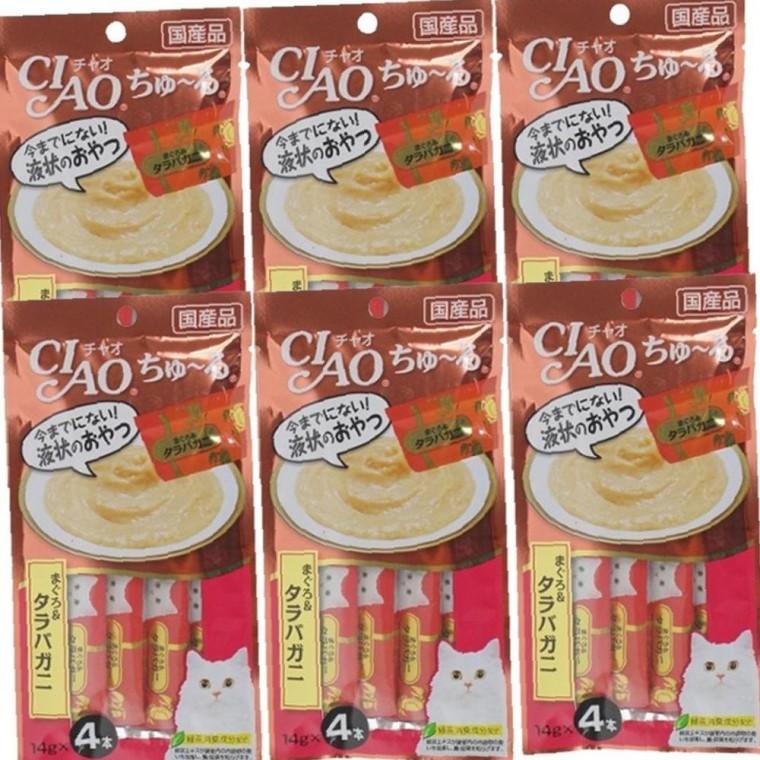 고양이 습식 관리용 참치 게살 4개입 6P 파우치 스틱