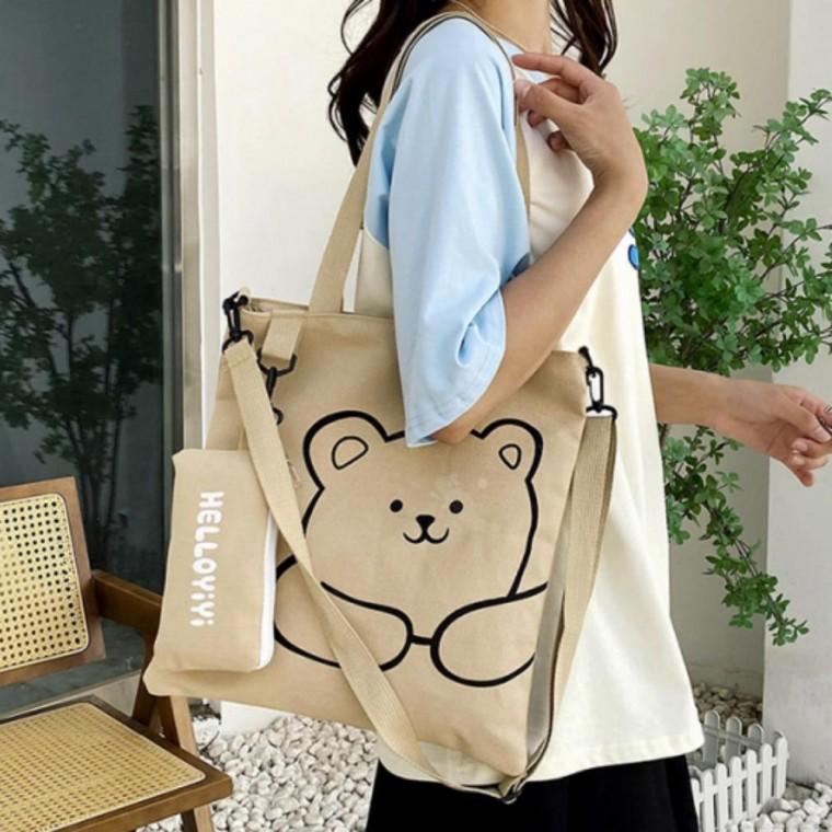 초등학생 곰돌이 신발주머니 보조가방 학원 파우치 가방