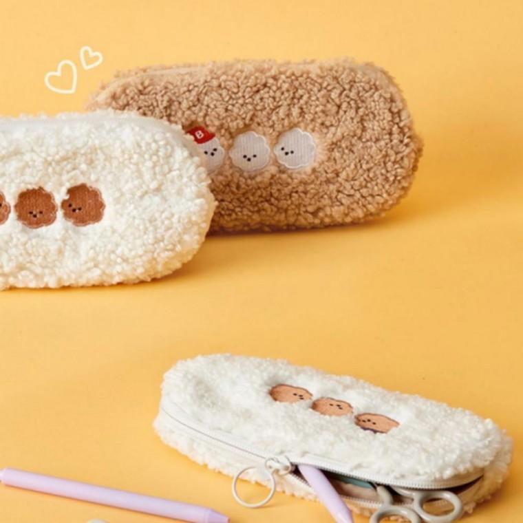 수납 뽀글이 비숑 1P 필기구 파우치 필통 신학기