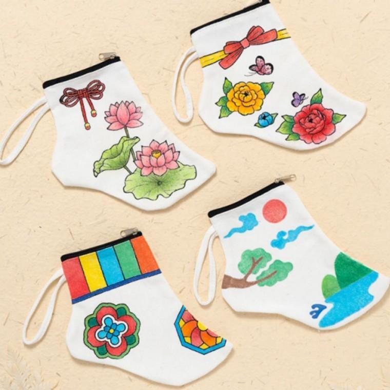 PA 설날만들기 버선 전통 양말 공예체험 키트 DIY 주머니 파우치